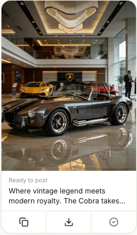 A ready-to-post ZippityOne post pack for a car dealership